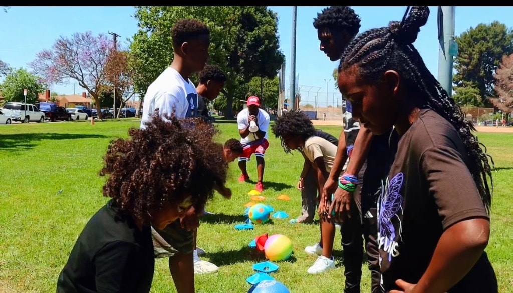 Youth participating in a DSE community field day activity